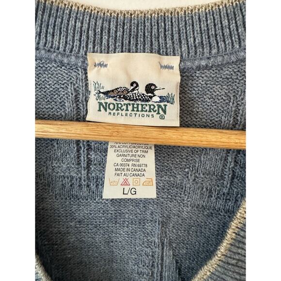 VTG Northern Reflections Sailboat Sweater Vest Large Cottagecore Grandpa 80s 90s - Picture 8 of 9